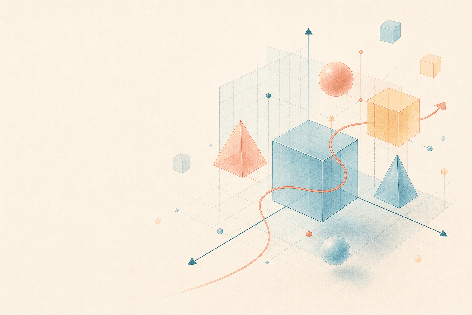 Colored sketch about spatial thinking